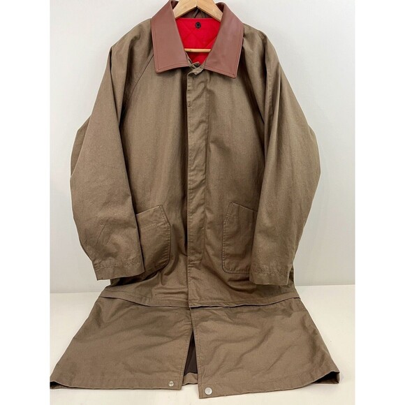 Gilrichco Other - Gilrichco Mens Canvas Trench Coat Sz XL Convertible Removable Lining Leather